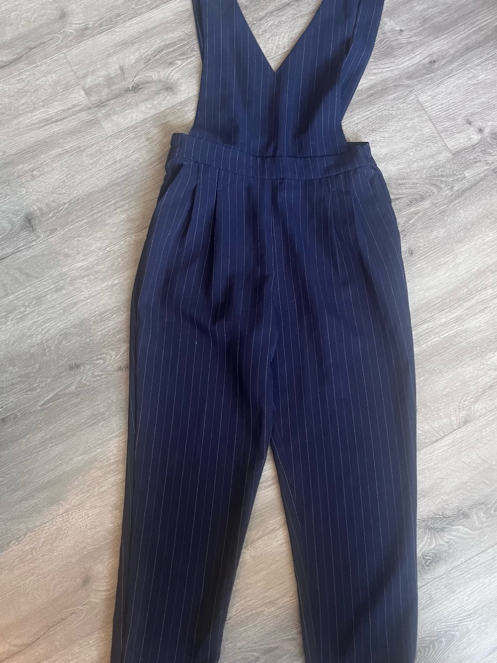 Navy Pinstripe Womens Jumpsuit